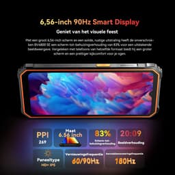 Blackview BV4800 SE - Robuuste Smartphone - 12GB RAM - 64GB - 6,56 inch - Dual 4G LTE - Android 15 - IP68 Waterdicht - NFC - GPS - Oranje — thumbnail 5