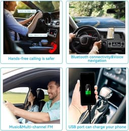 Autoradio met Bluetooth 4 x 60 W en FM-radio USB/MP3/AUX-poort handsfree bellen met draadloze afstandsbediening — thumbnail 2