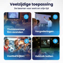 LumeWorks Orion Pro Mini Beamer Editie 2025 - Projector - 4K Support - Geschikt voor IOS en Android - Android 11 - Draagbaar - Thuisbioscoop - Zwart — thumbnail 4
