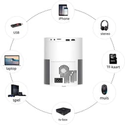 ELEMENTKEY BEAM6® Full HD WiFi Beamer – Android 9.0 – 1920x1080P – Stil – 120 ANSI – AirPlay – Home Cinema – Wit/Grijs — thumbnail 2