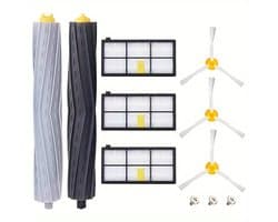 iRobot Roomba Accessoires Set – Compatibel met Serie 800 t/m 980 – 2 Rubber Hoofdrollen – 3 Zijborstels – 3 HEPA Filters – Complete Vervangingsset – Geschikt voor Roomba 860 865 870 880 960 966 980 – Onderhoudsset Robotstofzuiger