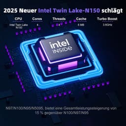 Acemagic AX15 15,6 inch Full HD Laptop - 16 GB DDR4 512 GB SSD Notebook - Intel N95(bis zu 3,40 GHz) - Windows 11 Pro - WIFI 5 - BT - Grijs — thumbnail 4
