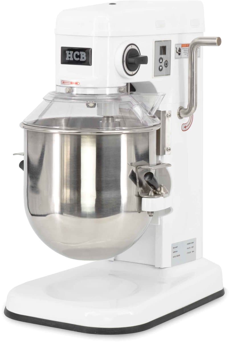 HCB® - Professionele Horeca Planeetmenger - 10 liter - 230V - RVS / INOX deegmachine - Kneedmachine - Keuken machine - Planeetmixer - Deegkneder machine - Spiraalkneder - 55 kg - 6497 — afbeelding 1