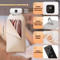 Thuys – Mini Droger – Mini Wasmachine – Wasdroger – 29 x 22 x 10cm – Wit — thumbnail 2