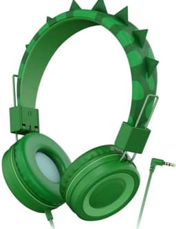 Intelectro Koptelefoon voor Kinderen - Dino Geïnspireerde Hoofdtelefoon voor Avontuurlijke Kids - Comfortabel en Opvouwbaar - Ingebouwde Microfoon - Hoge Compatibiliteit - Volumebeperking voor Kinderen - Groen - Levering Sneller dan Aangegeven! — thumbnail 1