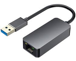 USB 3.0 Male naar Ethernet (RJ45) adapter kabel - zeer snel 2500Mbps - bekabelde internet aansluiting - voor o.a. laptop en telefoon - grijs