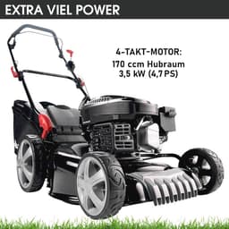 Benzine Grasmaaier 46 cm - Krachtige 4-takt Motor met 60L Opvangbak - Inclusief Maaien, Mulchen en Verzamelen — thumbnail 2