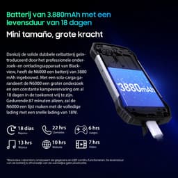 Blackview N6000 - Mini Robuuste Smartphone - 16GB RAM - 256GB - Helio G99 Octa Core - 4.3 inch - 4G Dual SIM - 48MP+16MP - Android 13 - IP68 Waterdicht - Handschoenmodus NFC GPS - Groen — thumbnail 9