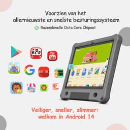 Olvy Kindertablet PRO - 6000 mAh - Vanaf 3 Jaar - 128GB - 4GB+4GB RAM - Ouder Control App - 10 Inch - Tablet - Tablet Kinderen & Volwassenen - Stevige Beschermhoes - 100% Kidsproof — thumbnail 4