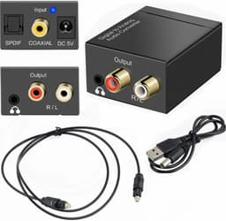 Delmark Digitaal naar Analoog Audio Converter - Toslink naar RCA of AUX hoofdtelefoon 3.5mm jack - Coax naar RCA — thumbnail 3