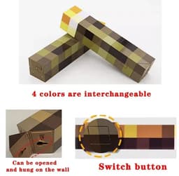 MineCraft - Nacht - Lamp - 4 Kleuren - Torch - Verlichting - Game - Zaklamp - Brownstone - LED - Nachtlampje - USB - Oplaadbaar - Slaapkamer - Decoratie - Tafellamp - Cadeaulamp - Voor - Kinderen - Bedlampje - MineCraftion - Movie — thumbnail 3