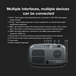 LED 1080P Projector 1000 ANSI Lumen Waterkoeling Beamer Autofocus Full Frequency Speaker Bluetooth 5.0 WIFI6 Home Theater — thumbnail 5