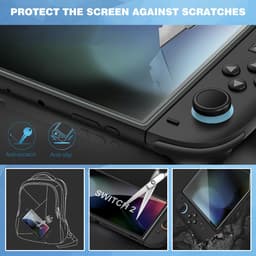 YONO Screen Protector Set – Geschikt voor Nintendo Switch 2 – Gehard Glas 2 Stuks – 9H Hardheid, Krast Niet en Bubbelvrij — thumbnail 2