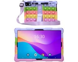 TinyPlay kindertablet Maxi V2 - Android 14 - 10 inch - 64GB+64SD - 4GB+4GB Virtual RAM - 6000 mAh batterij - Ouderlijk toezicht - kindertablet vanaf 3 jaar - Octa-core processor - Tablet kinderen - Kindertablets - Glazen screenprotector - Rainbow