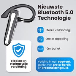 Otiume - Draadloze Headset - Noise Canceling - Microfoon - Incl. Oplaadkoffer - Bluetooth 5.3 – Handsfree Bellen - Zwart/zilver — thumbnail 2