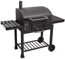 Barbecuewagen - Houtskoolbarbecue - BBQ - Smoker XXL - Houtskoolgrill - Met Wielen, Roestvrijstalen Handgreep, Kookrooster en Thermometer — thumbnail 1