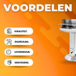 Grill Houtskool BBQ - Voor Tuin, Camping & Outdoor - Draagbare Trechtergrill met Plank - Roestvrijstaal - 87x89x89 cm — thumbnail 3