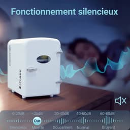 NETTLIFE Mini Koelkasten 4L - Mini-Koelkasten - 12V/230V Auto Aansluiting - 25dB - Vrijstaand - Geschikt voor dranken cosmetica voedsel - Minikoelkast ideaal - voor in de auto - kamer - camping - kantoor - Wit — thumbnail 4