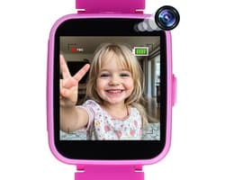 Smartwatch Kinderen met Camera en SD-kaart - Rekenmachine, Zaklamp, Alarm, Timer - 9 Spelletjes - Touchscreen - Educatief speelgoed 3 Jaar - Kids - Kinderhorloge Meisjes / Jongens - Roze - Cadeautje - 3, 4, 5, 6, 7, 8, 9, 10, 11+ Jaar - Soundlogic