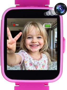 Smartwatch Kinderen met Camera en SD-kaart - Rekenmachine, Zaklamp, Alarm, Timer - 9 Spelletjes - Touchscreen - Educatief speelgoed 3 Jaar - Kids - Kinderhorloge Meisjes / Jongens - Roze - Cadeautje - 3, 4, 5, 6, 7, 8, 9, 10, 11+ Jaar - Soundlogic — thumbnail 1