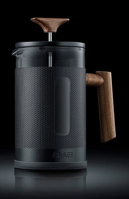Graef Cafetière 800 ml. Glazen kan met zwart metaal en houten details — thumbnail 5