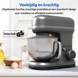 MEDION 3 in 1 universele keukenmachine (digitaal, 1200 watt, 8 standen, mengen kneden roeren hakkenmolen, ijscoupe voor het bereiden van ijs, digitaal aanraakscherm, MD18430) Titanium — thumbnail 3