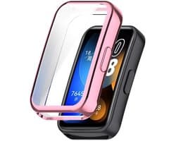 Strap-it Schokbestendig TPU hoesje - beschermende case geschikt voor Huawei Band 8 / Band 9 / Band 10 (roze)