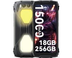 Blackview BV7300 - Robuuste Smartphone - 18GB RAM - 256GB - 15000mAh - Dual 4G LTE - Dual 800LM Campingverlichting - Android 14 - IP68 Waterdicht - 6580mAh - NFC - GPS - Zwart