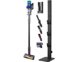 Stofzuigerstandaard 32x26x126cm, Geschikt voor Dyson G5 V15 V12 V11 V10 V8 V7 V6 Serie Staande Stofzuigers En Accessoires, Vloerstandaard met 6 Haken En Antislip Voetpads, Zwart