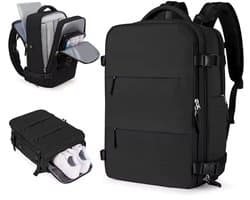 Somstyle Reis Rugzak - 45 x 36 x 20 CM - Handbagage Tas met Schoenenvak - Schooltas - Met USB-Oplaadpoort - Geschikt voor 14 Inch Laptop - Zwart