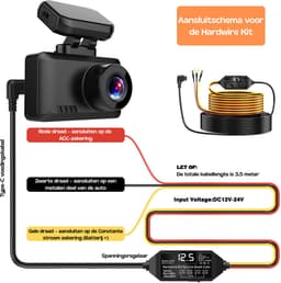 Camigoo® Dascham Hardwire Kit Pro - Voor 24/7 Parkeerbewaking - Met Bescherming Tegen Lage Accu - Met 4 Verschillende Zekeringtypen - Accustroom - Constante Voeding - Geschikt voor alle Camigoo® & Type-C aansluiting Dashcams — thumbnail 3