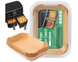 100 Stuks - Airfryer Wegwerpbakjes - Rechthoek - 14 x 20 Centimeter - Bakpapier - Airfryer Accesoires - Luchtfriteuse Wegwerp Bakjes - 100 Stuks - XXL Airfryers - 5L - 7L