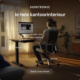 Desktronic HomeOne Zit-sta Bureau Elektrisch In Hoogte Verstelbaar, 140x70cm, Zwart/Notenhout, Stille Dubbele Motor, Hoogte 72-119cm — thumbnail 3