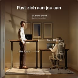 Desktronic HomeOne Zit-sta Bureau Elektrisch In Hoogte Verstelbaar, 140x70cm, Zwart/Notenhout, Stille Dubbele Motor, Hoogte 72-119cm — thumbnail 5