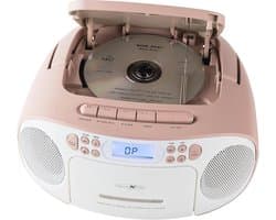 CD-speler met cassette en radio voor net- en batterijvoeding - veelzijdig en draagbaar — afbeelding 1
