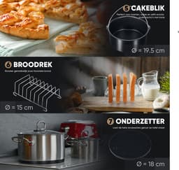 VAIVE Heteluchtfriteuse Accessoires Set - Geschikt voor alle Airfryer XL en XXL - ⌀ 20 cm — thumbnail 6