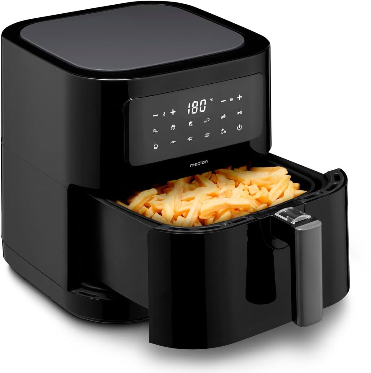 MEDION Heteluchtfriteuse E40 XL (frituurmand van 5,3 liter, 2.150 watt, 9 automatische programma's, bakfunctie, olievrij frituren, touch bedieningspaneel, LED-display) — afbeelding 1