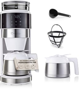 Barista koffiemachine met digitaal touchdisplay 800W wit met bonenmaler + thermoskan — thumbnail 1