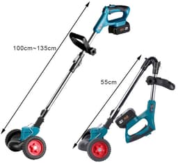 Mila Shop Accu grasmaaier - Grastrimmer - Elektrische grasmaaier - Handgrasmaaier - Inclusief 2 accu's - 18V — thumbnail 5
