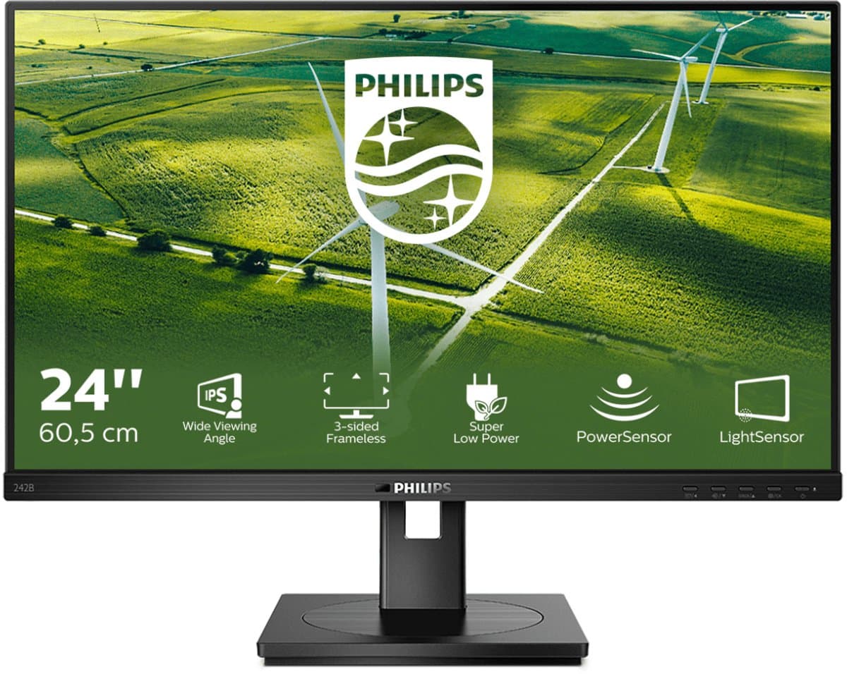 Philips B-serie 242B1G - led-monitor - 61 cm - luidsprekers - zwart met textuur — afbeelding 1