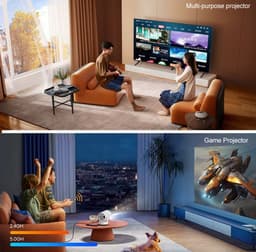Projector Hy300 Pro - Mini beamer - 4K Android 11 Dual Wifi6 - 260Ansi - Allwinner H713 Bt 5.0 1080P 1280*720P - Home Cinema Outdoor Projetor — thumbnail 5