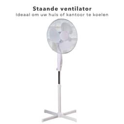 Cheqo® Staande Ventilator - Fan - Statiefventilator - Luchtkoeler - 40cm - 45W - 3 Snelheden - Verstelbaar - Draaifunctie - 140cm Snoerlengte — thumbnail 5