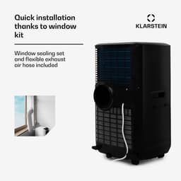 Klarstein airconditioner, 5-in-1 mobiele airconditioner, luchtontvochtiger, ventilator, nachtmodus, antibacteriële luchtreiniger, zeer stille & mobiele airconditioner met luchtafvoerslang, 15000 BTU, pikzwart,4 kW voor 72 m² - Afstandsbediening — thumbnail 7