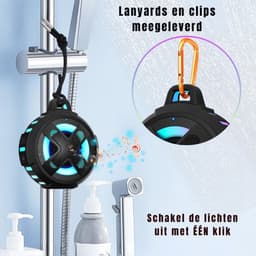 GTB® Douche Speaker - Badkamer Speaker - Douche Speaker Bluetooth - Zwart - 8cm x 8cm x 7cm — thumbnail 5