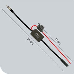 Universele Antenne Radio Signaalversterker - FM/AM - 85-112MHz - 25dB - 34cm - ANT-208 - Zwart — thumbnail 5