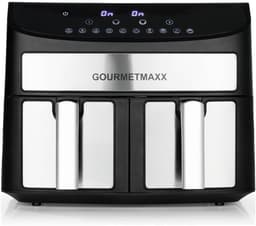 GOURMETmaxx Dubbelkamer Airfryer 2x 3,5L - Roestvrij staal | Airfryer Oven met synchroon-kookzones, timerfunctie & touchdisplay | energiezuinig frituren | 10 programma's | 2400 watt | heteluchtoven — thumbnail 10