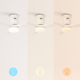 CREATE - Plafondventilator 40W silent Ø132 cm 100% hout - Met Verlichting drie temperaturen - Met Afstandsbediening - 6 Snelheden - Timer - Zomer/Winter functie - Wit - WIND CALM LINE — thumbnail 5