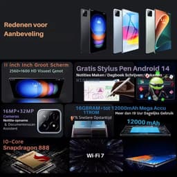 Mookes Tablet Android Snapdragon888 11Inch Hd 16GB 1TB 12000Mah 5G Dual Sim Bluetooth Wifi Gps Tafels - Grey — thumbnail 2