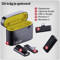 Draadloze Microfoon Set met Wind Filter - Noise Reduction - Geschikt voor iPhone & Android - 2 Stuks - Microfoon met Oplaadcase - Voor Vlog, Podcast, Stream, Interview, Laptop, Computer, Tablet, Telefoon — thumbnail 3