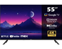 Horizon Smart TV 55 inch - 4K ULTRA HD LED Televisie - XT Line - Google TV WiFi - Voice Assistant - Frameless Slim Design